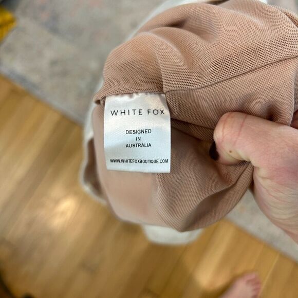 White Fox For The Night Mini Dress Size Small Bodycon White Ivory - Picture 10 of 12